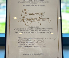 Dyplom od Związku Kompozytorów Polskich na rok 1992 za Requiem Romana Maciejewskiego  (photo)